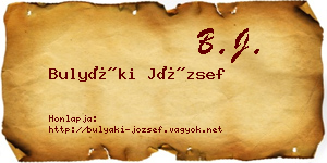 Bulyáki József névjegykártya